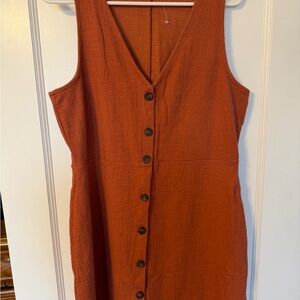 Madewell Sleeveless Dress in Rust